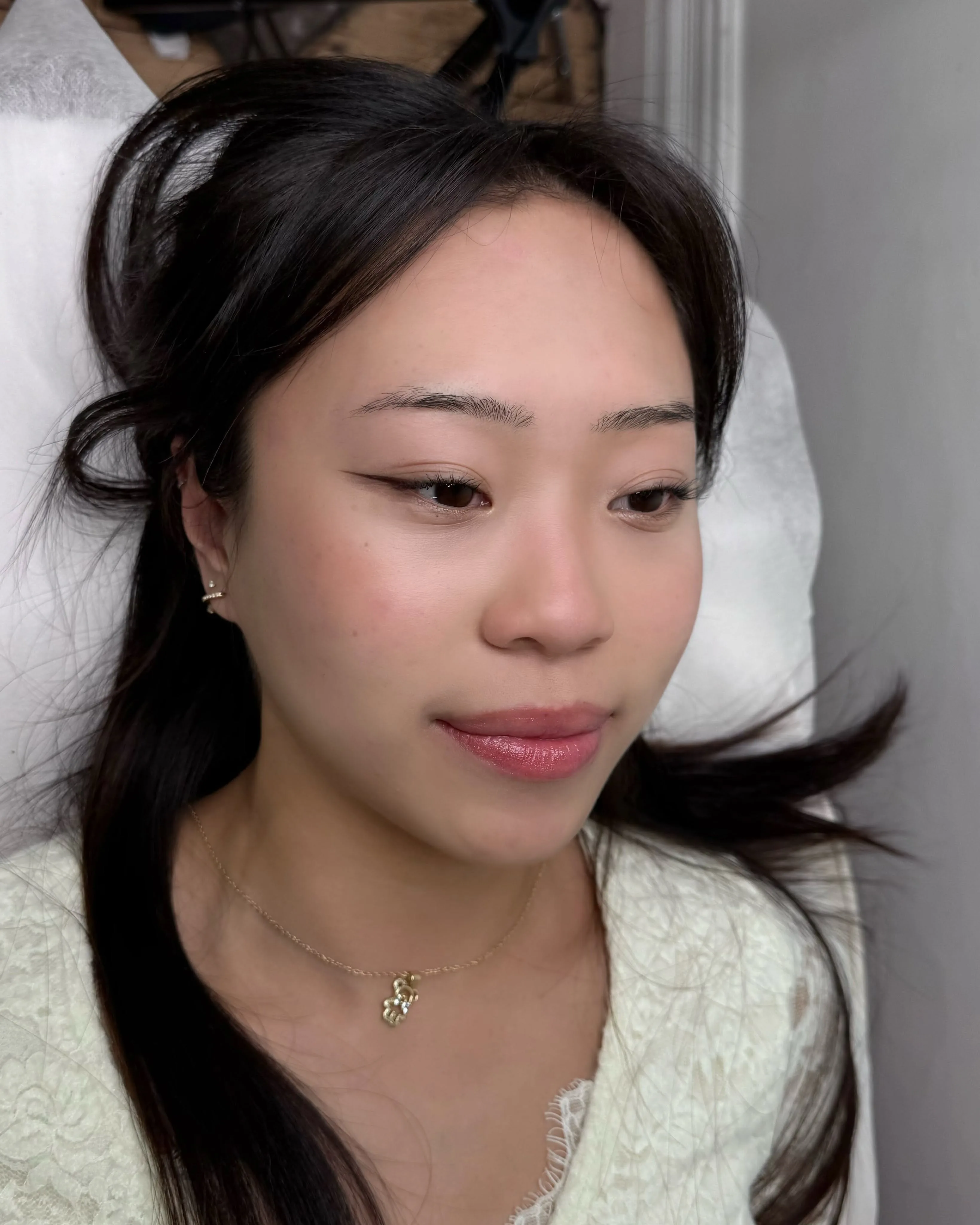 Three-quarter client with natural brow result — Brows By Liz